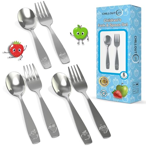 Stainless Steel Kids Silverware Set 6-Piece Toddler Flatware