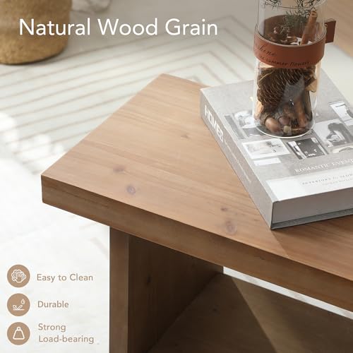 31.5-inch Farmhouse Entryway Bench, Rustic Solid Wood Narrow Hallway Seat