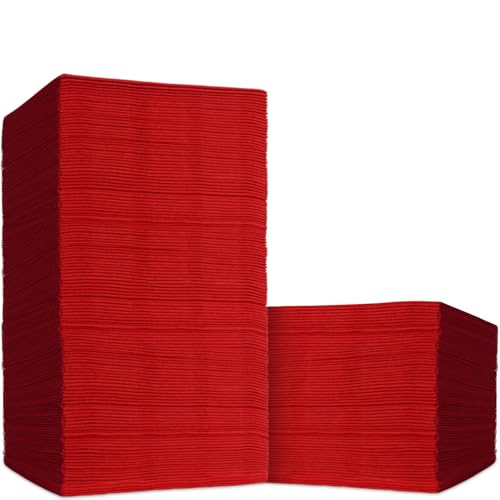 B.M.E 500 Pack Red Disposable Cocktail Napkins - Soft, Absorbent & Eco-Friendly