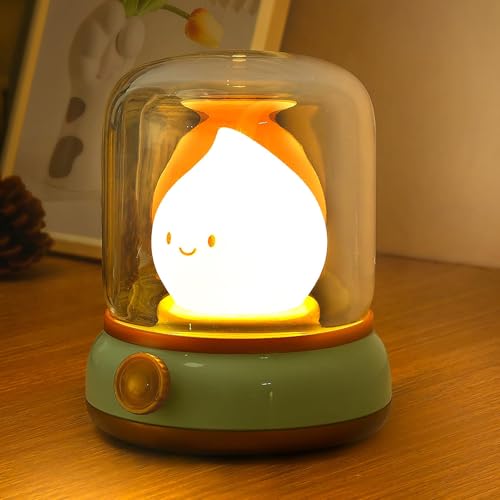 Ghost Campfire Night Light, Dimmable Cordless LED Bedside Lamp for Kids