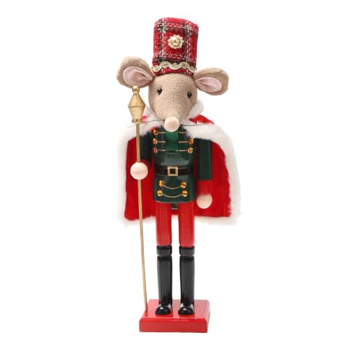 Hanmere Christmas Nutcracker Decor - Mouse Variant, 14.2in Festive Wooden Ornament