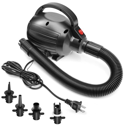 Electric Air Pump for Inflatables - 400W Quick Fill Inflator/Deflator with 4 Nozzles