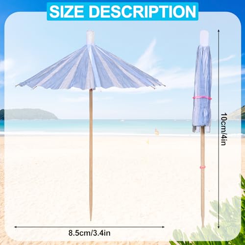 Cunhill Cocktail Umbrellas Picks 150 Pcs Vertical Stripes 5 Colors Party Decoration