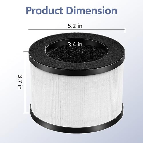 2-Pack 3-in-1 HEPA Air Purifier Replacement Filter White