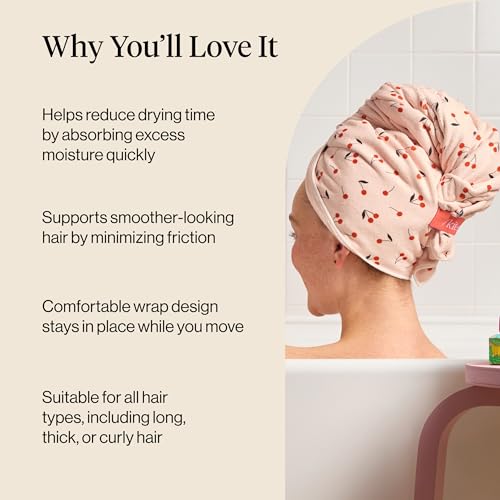 Kitsch XL Microfiber Hair Towel Wrap for Women - Fast Drying