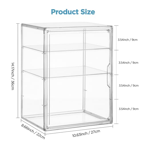 Clear Acrylic Baby Bottle Storage Organizer with Magnetic Door and 3 Tiers