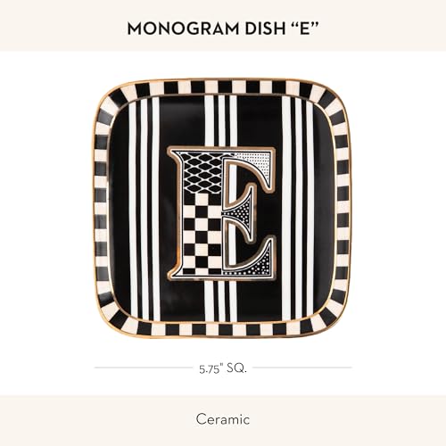 Ceramic Monogram Trinket Dish, 5.75-Inch Decorative Letter Plate