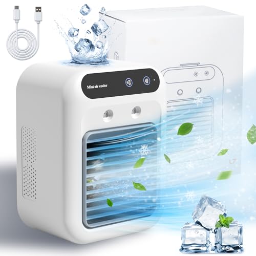 Portable Mini Air Conditioner Rechargeable Personal Cooling Fan and Humidifier