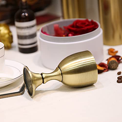 Vintage Brass Wine Goblet 3.5 oz - Handcrafted Golden Altar Chalice