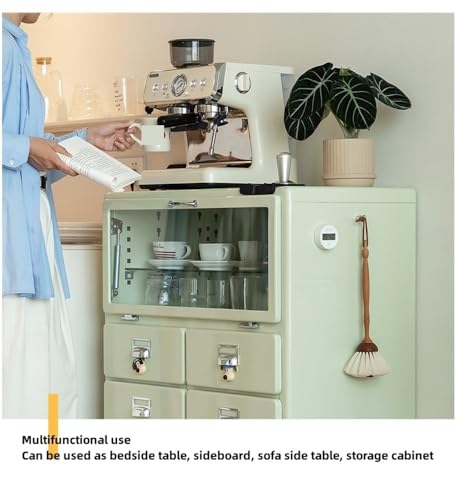 3-Drawer Nightstand, Minimalist Bedside Table in Light Green