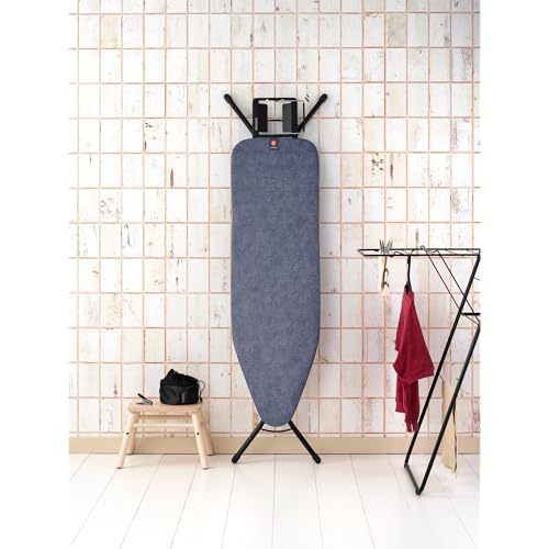 Adjustable Ironing Board with Steam Iron Rest - Medium Size B Denim Blue