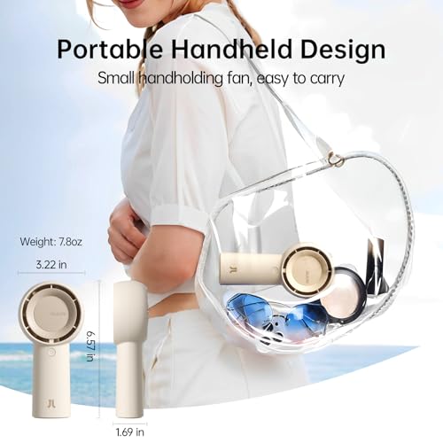 JISULIFE Portable Handheld Turbo Fan 4000mAh 5-Speed Brown
