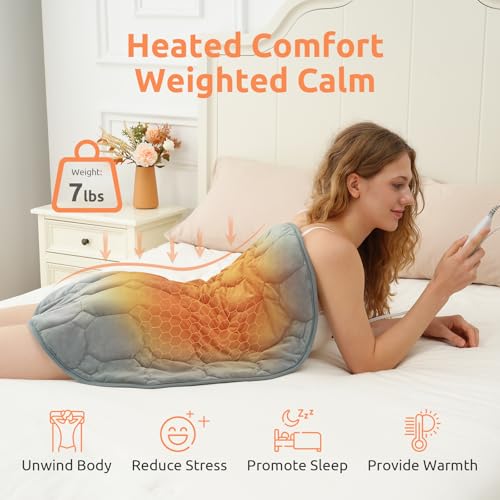 Weighted Heating Pad 24x29 XL Electric Heat Therapy for Back and Shoulders