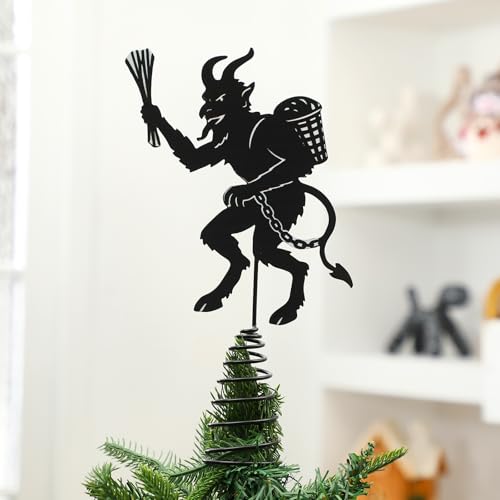 Krampus Christmas Tree Topper - Gothic Halloween Holiday Decor 7.9 x 6 Inches