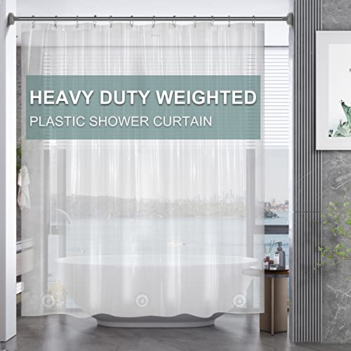 AmazerBath Clear Plastic Shower Curtain Liner 72x72 Heavy Duty PEVA