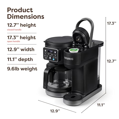 Hot & Iced Single Serve & 12-Cup Carafe Coffee Maker with 72oz Reservoir