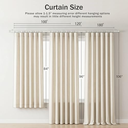 Blackout Curtain Set with Flexible Track - Thermal Insulated Room Divider