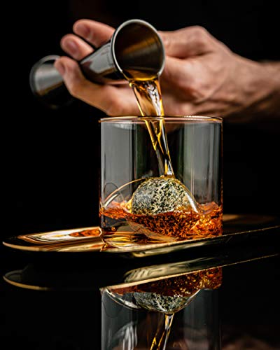 Rocks Whiskey Chilling Stones Set of 6 with Hardwood Storage Tray – Premium Granite Sipping Rocks for Fine Spirits