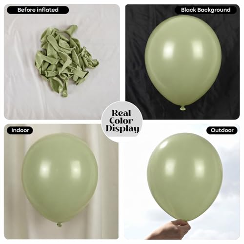 Togvu Sage Green Balloons 50-Pack 12-Inch Latex Party Balloons for Woodland Baby Shower