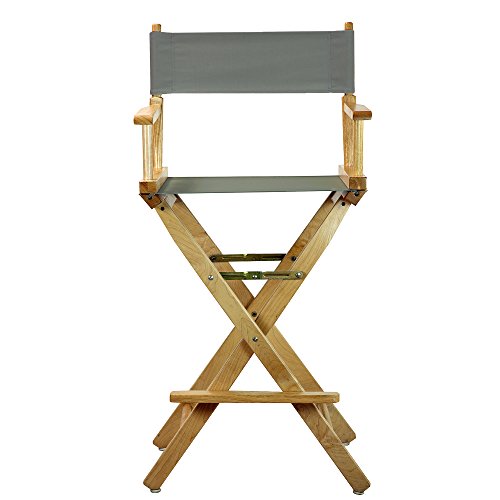 30-Inch Solid Wood Director's Chair, Foldable Bar Height Seating