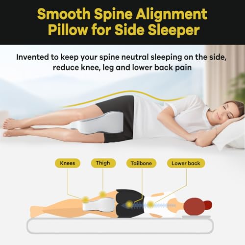 14-Inch Long Knee Pillow for Side Sleepers - Memory Foam Support
