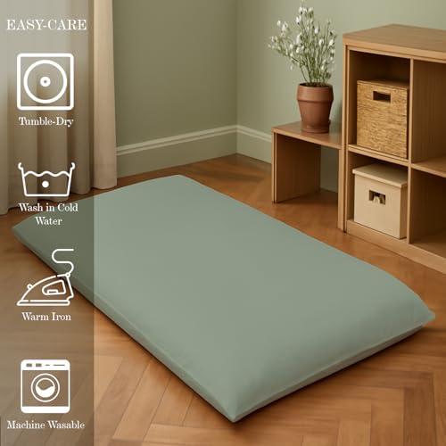 Full XL Japanese Futon Cover - 100% Egyptian Cotton, Soft Zippered Floor Mattress Protector