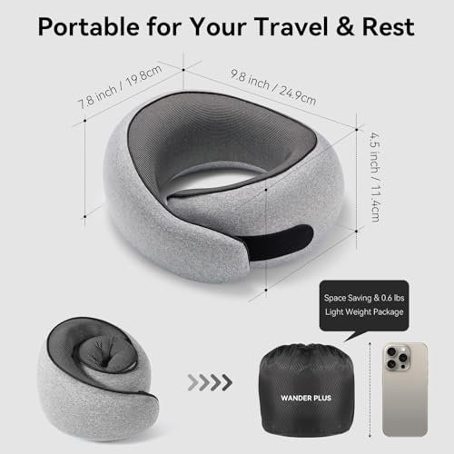 Memory Foam Travel Neck Pillow with Ergonomic 360° Support