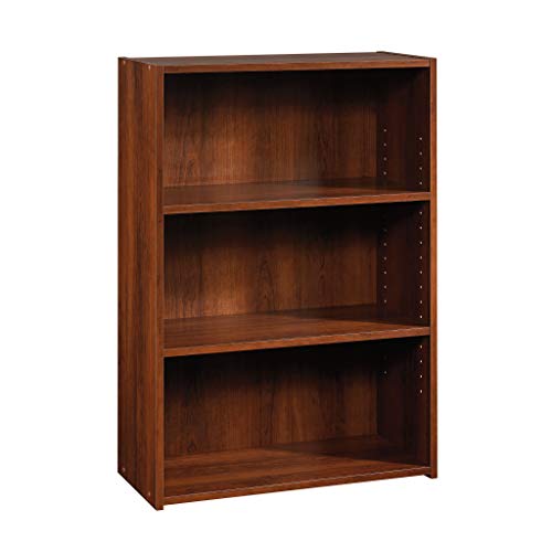 3-Shelf Wooden Bookcase with Adjustable Storage Shelves, Brook Cherry