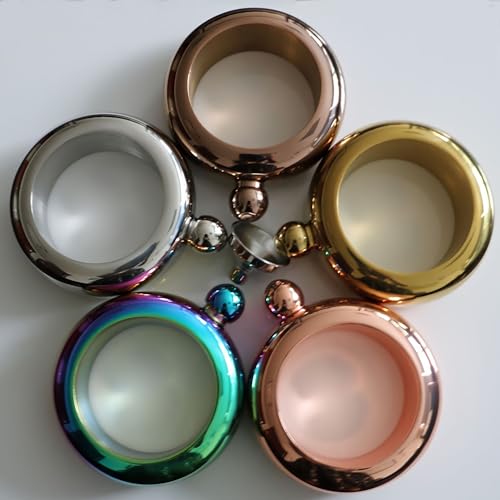 CNFLASK Silver 3.5oz Mirror Polished Stainless Steel Bracelet Flask with Funnel