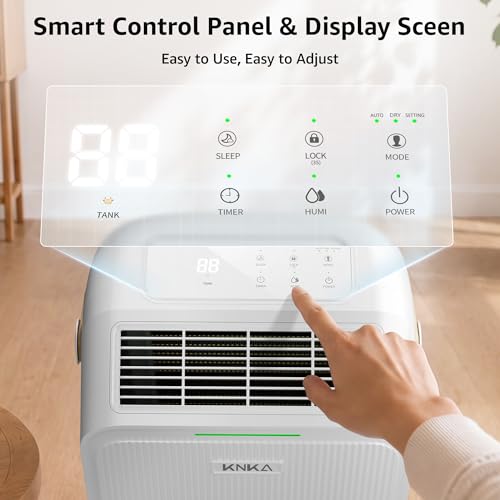 34 Pints Home Dehumidifier for Basement with Drain Hose & Smart Modes