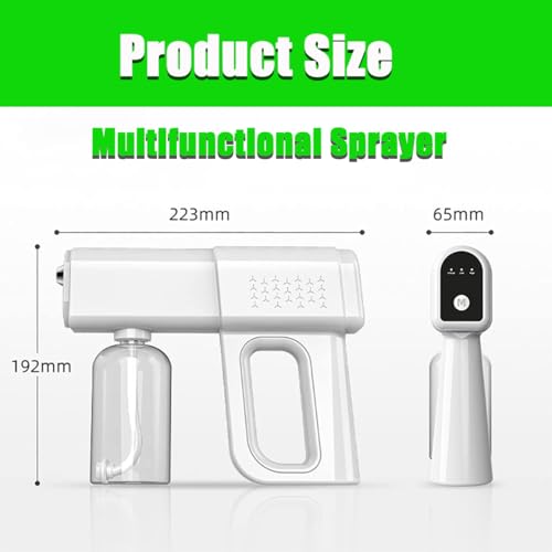 Portable Nano Mist Spray Gun, Cordless Rechargeable Atomizer with LED Light