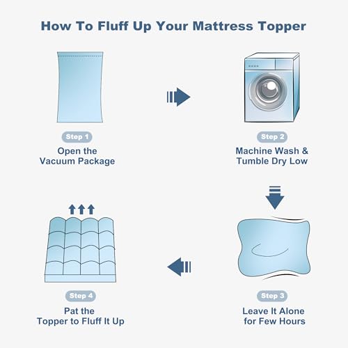 BEDLORE Queen Mattress Topper - Thick Soft Pillow Top Pad, 6-18" Deep Pocket