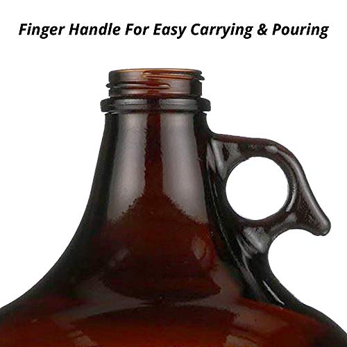 1 Gallon Amber Glass Jug with 38mm Cap - Food Safe Storage Container