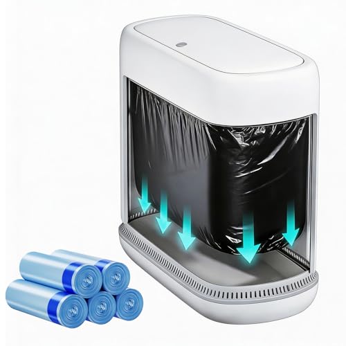 Slim 2.3 Gallon Bathroom Trash Can with Lid - White Dog Proof Waste Basket