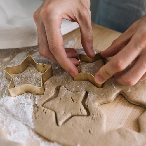 Stainless Steel Star & Moon Cookie Cutters Set, 2-Piece Large Shapes for Baking