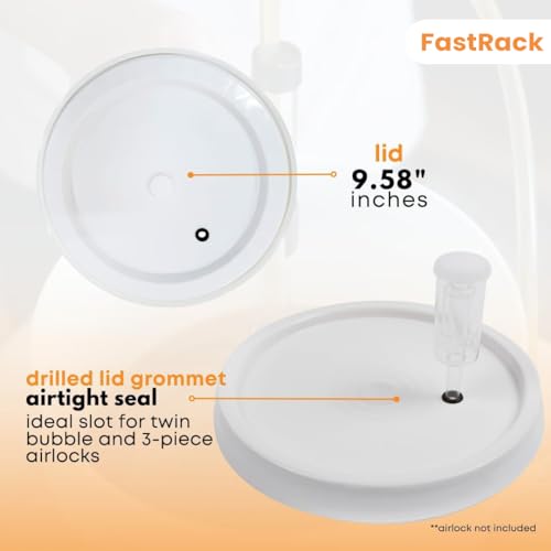 FastRack 2 Gallon Food-Grade Fermentation Bucket with Lid - BPA-Free Plastic, Handle & Grommet for Brewing & Storage - 1 Pack