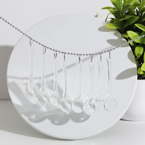 20pcs 3-inch K9 Crystal Teardrop Chandelier Prisms for DIY Decoration