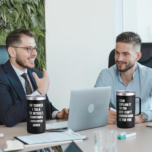 Qtencas White Elephant Mug for Adults 20oz - Black - Funny Sarcastic Office Gift