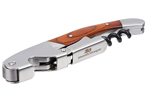 Premium Waiter's Corkscrew 3-in-1 Stainless Steel Wine Opener with Rosewood Handle