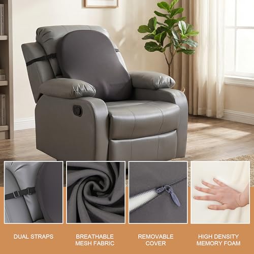 Extra Long Lumbar Support Pillow for Recliner Chair - Ergonomic Memory Foam Cushion