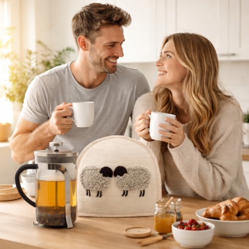 Wool Felt French Press Cozy - Handmade Insulated Coffee Pot Cover