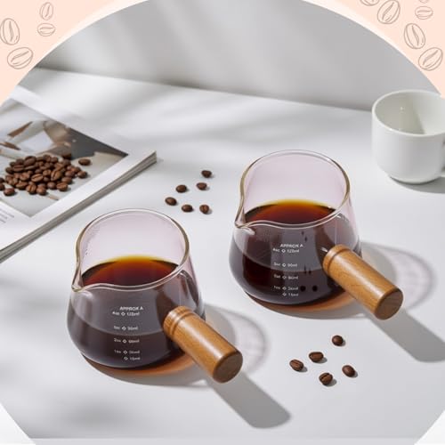 Pink 4oz Espresso Cups Set of 2 with V-Shaped Spouts - Willinglong