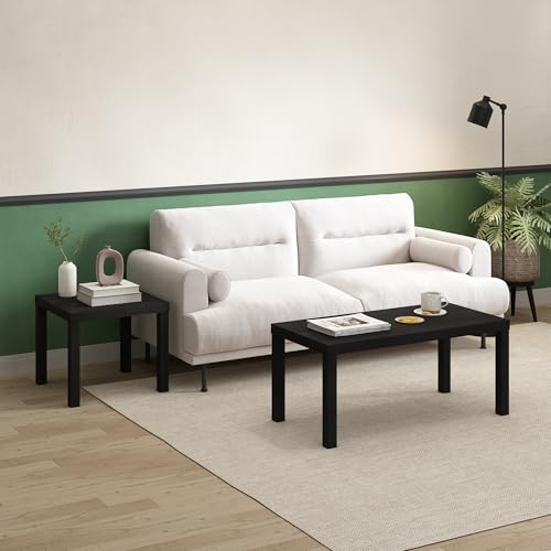 Modern Minimalist Square Side End Table - Black Accent Nightstand