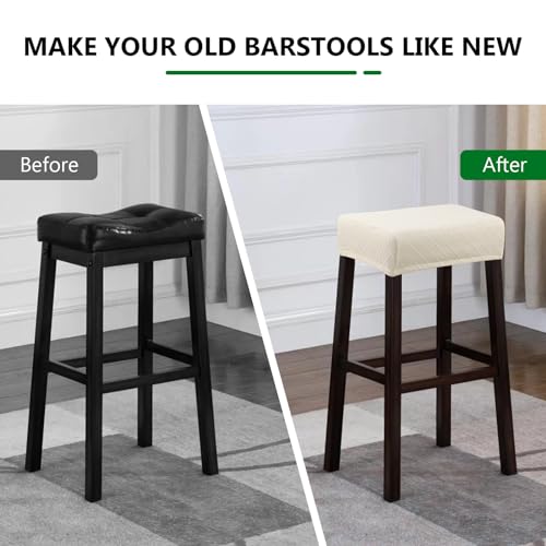Stretch Waterproof Bar Stool Covers - 4 Pack Rectangular Seat Protectors