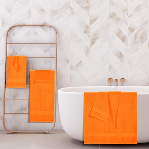 6-Piece Cotton Towel Set - Soft Absorbent Bath Towels, Hand Towels, Washcloths