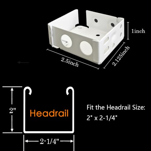 2-Inch High Profile Mini Blind Brackets, Steel Window Headrail Holders