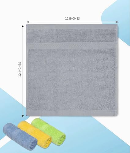 ZUPERIA 24 Pack Cotton Washcloths - 12x12 Inch, Soft Absorbent Face & Spa Towels, Reusable, Multi-Color