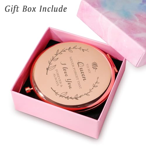 Personalized Compact Mirror with Custom Engraving - Holiday Stocking Stuffer for Women