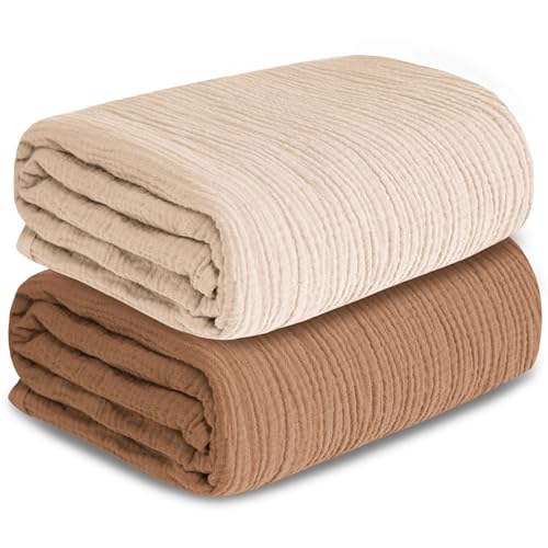 Muslin Swaddle Blankets for Newborns, 100% Cotton 41x41" (2-Pack)