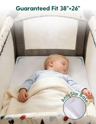 Machine Washable Pack and Play Mattress - 38" x 26" Portable Playpen Pad